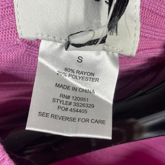 NEW Pink Rose Sweater Womens Small purple knit crop dolman pull over - Picture 8 of 12